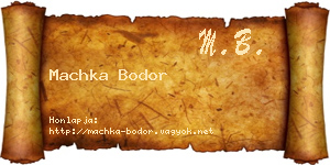 Machka Bodor névjegykártya
